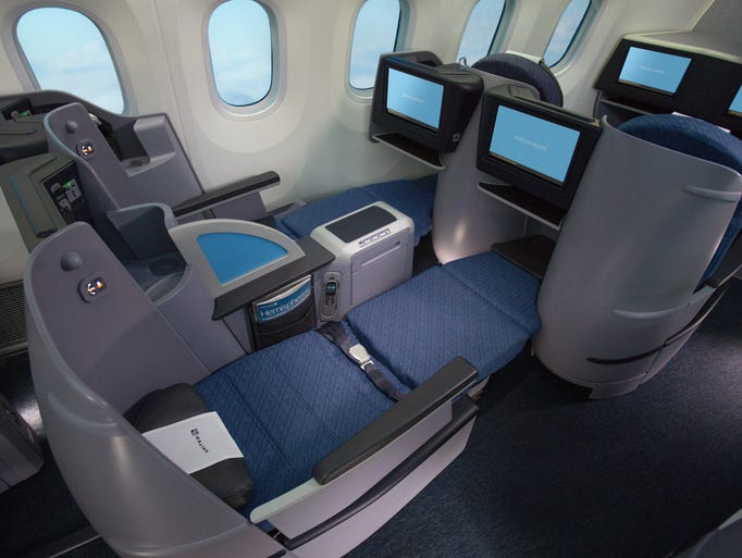 United Airlines flies these lie-flat seats on three domestic routes