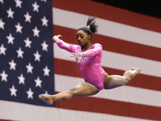 Gymnast Simone Biles Makes Olympic Statement At American Cup