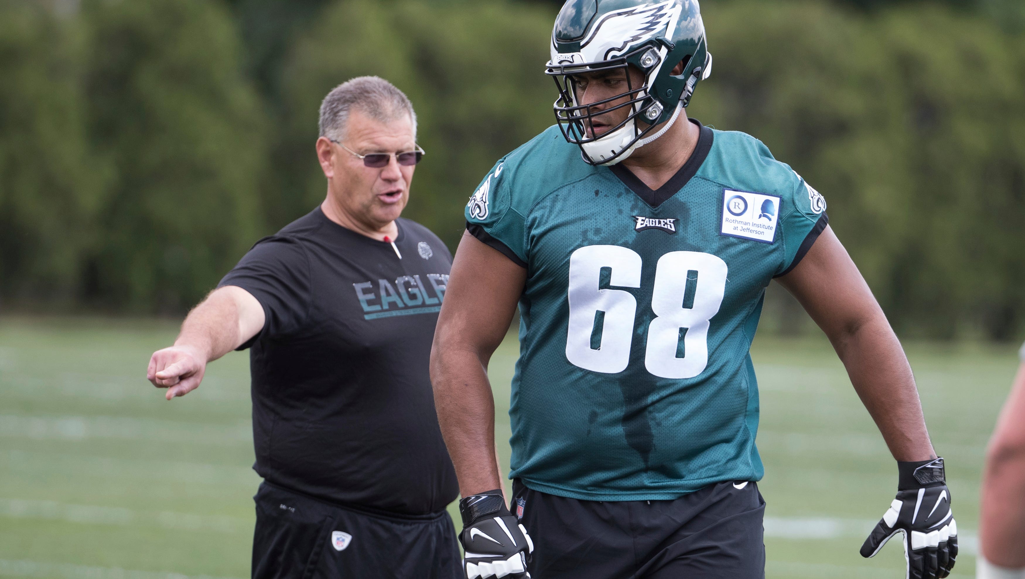 With ex-Australian rugby player, Eagles showing size matters on O-line
