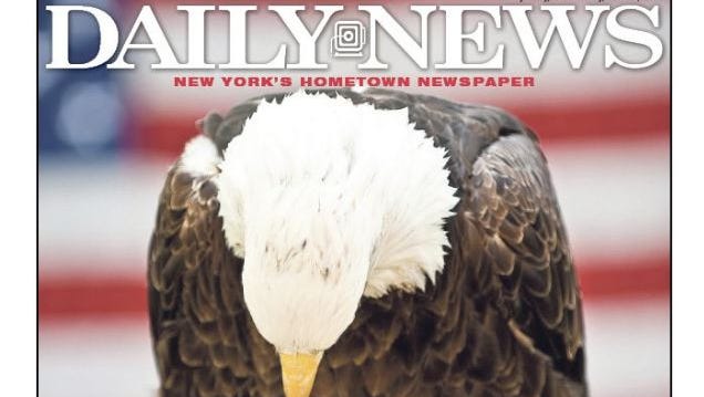 Eagle Hangs Head In Shame Over Trump Tweets On Daily News Cover