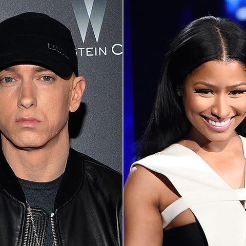 Eminem, left, and Nicki Minaj.