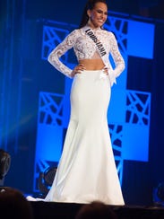 Lindsey Conque, Miss Louisiana TEEN USA 2018, competes on stage in her evening gown during the MISS TEEN USA® Preliminary Competition at Riverdome at the Horseshoe Casino and Hotel on Wednesday, May 16.