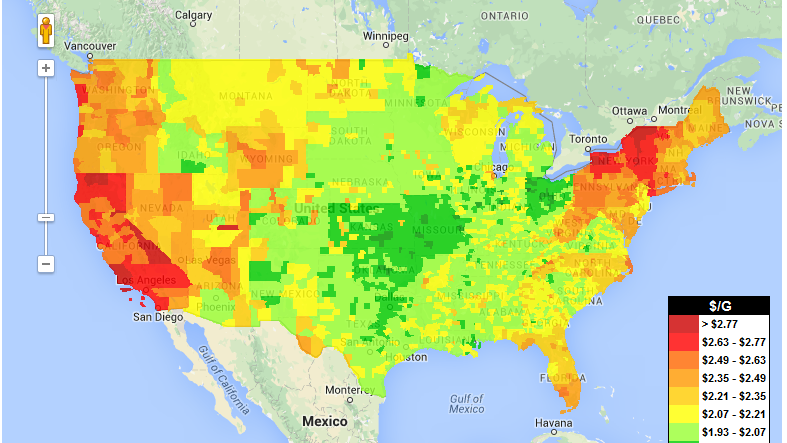 Gas Prices Across Usa Map – Topographic Map of Usa with States