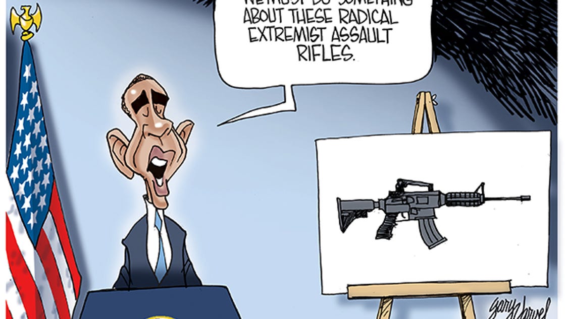 Cartoonist Gary Varvel: President Obama targets guns