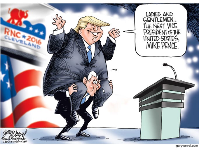 Gary Varvel's cartoons on Mike Pence