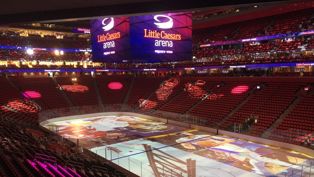 Little Caesars Arena schedule List of first performers, sporting events