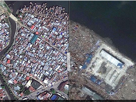 Before and After: Typhoon Haiyan images