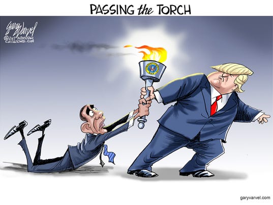 Cartoonist Gary Varvel: Passing the Presidential torch