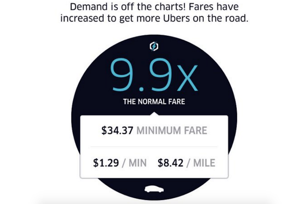 This guy paid $800 for an Uber home on New Yearu0027s (surge prices 