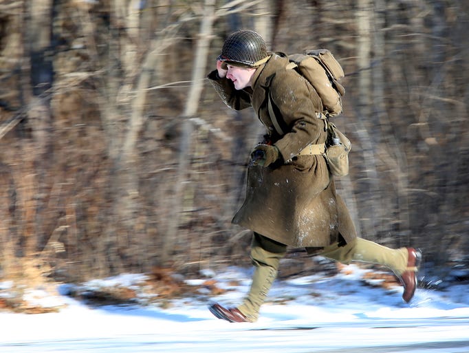 'Soldiers' reenact WWII Battle of the Bulge