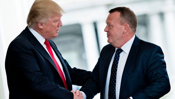 President Trump greets Denmark