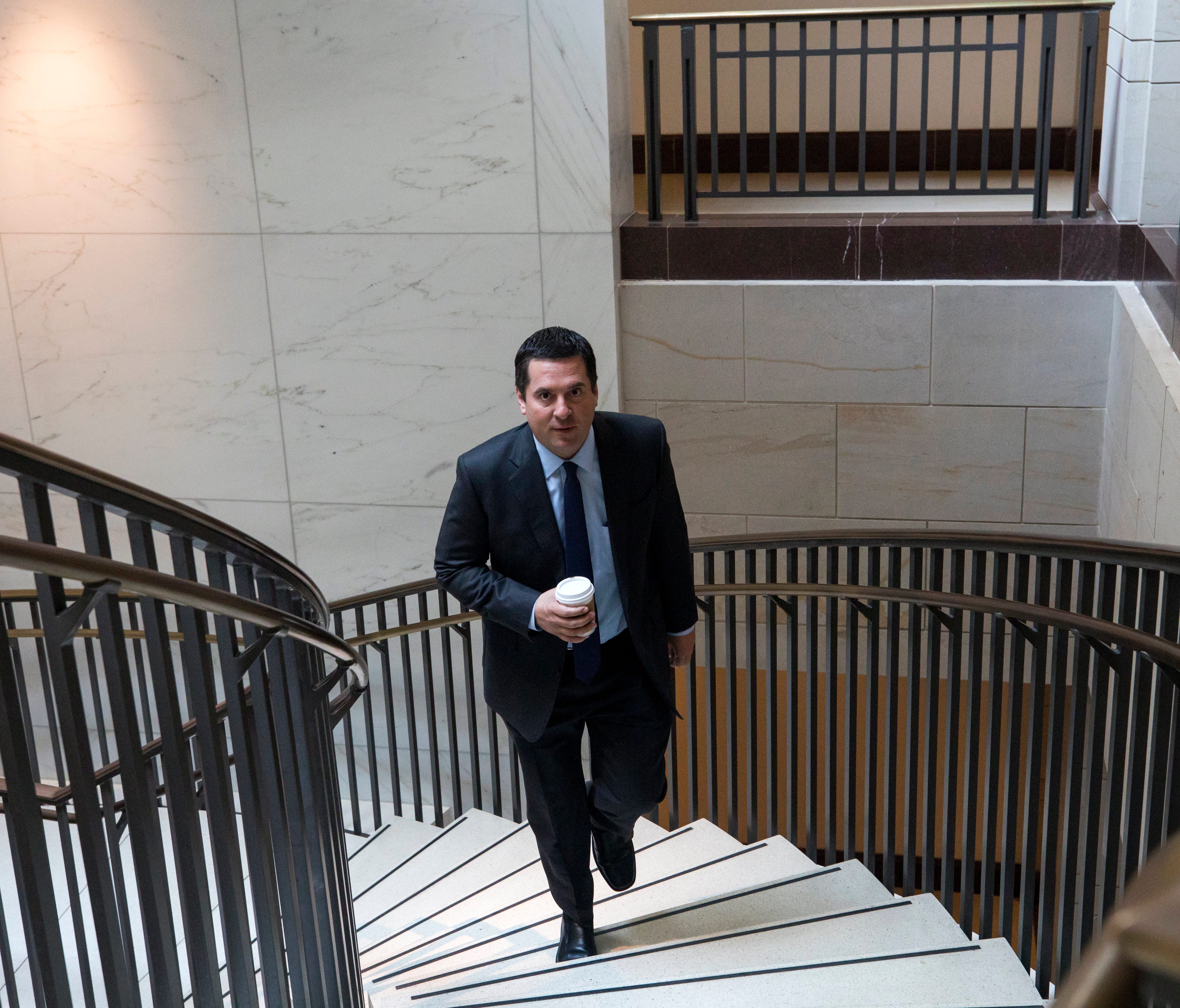 Rep. Devin Nunes leaves a classified briefing at the U.S. Capitol on April 27, 2017.