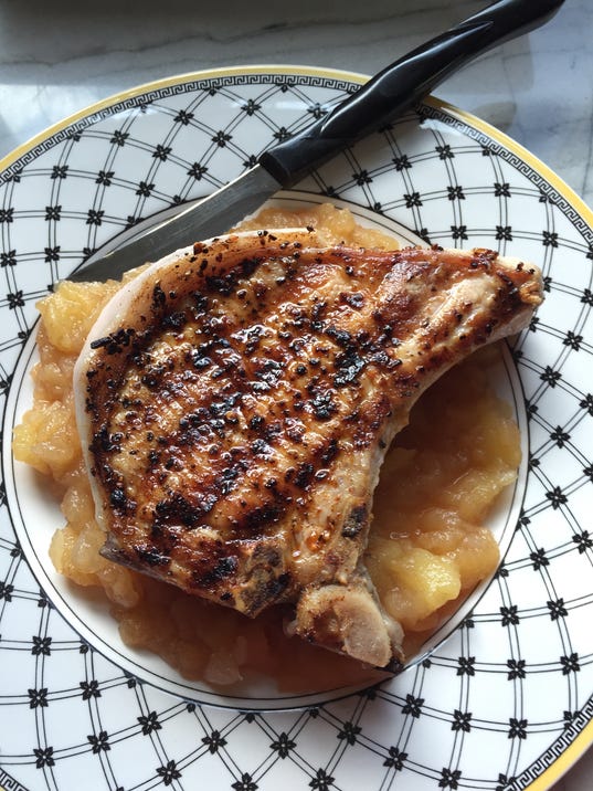 Kiki’s Brined Pork Chops with Homemade Applesauce