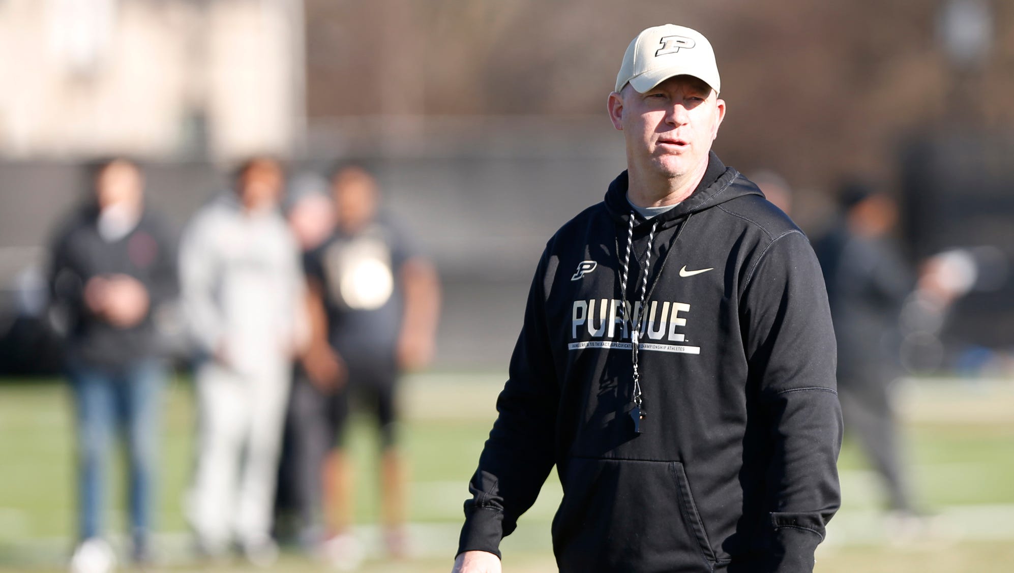 Purdue football coach Jeff Brohm recovering from foot surgery