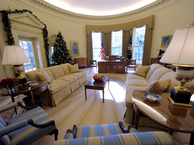 President makes the historic room his own