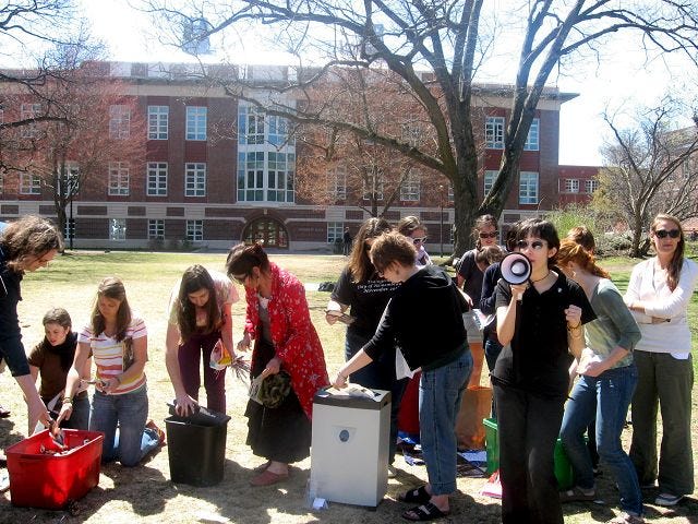 College School Porn - UNH group shreds porn in protest