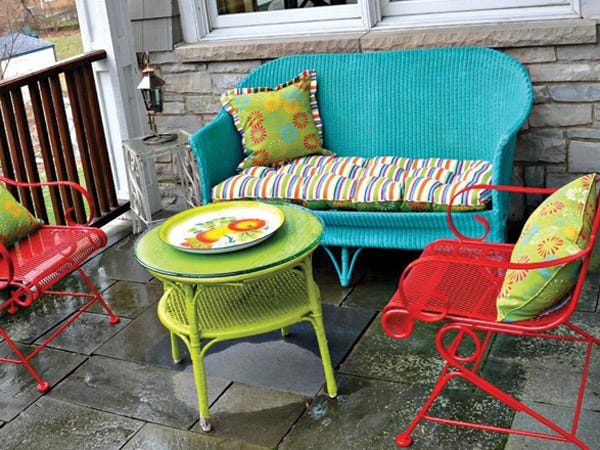 bright colored lawn chairs