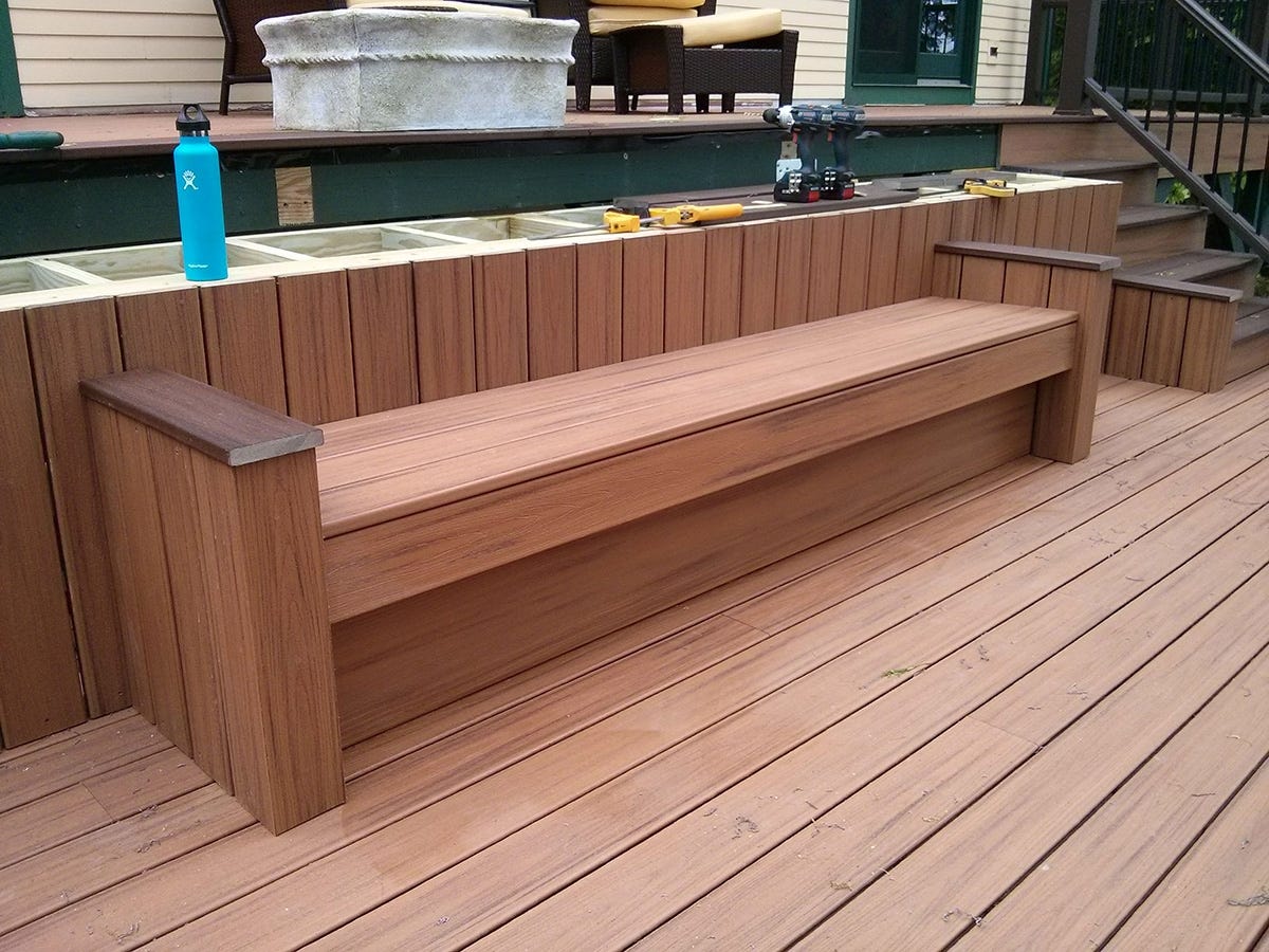 timber decking bench seat