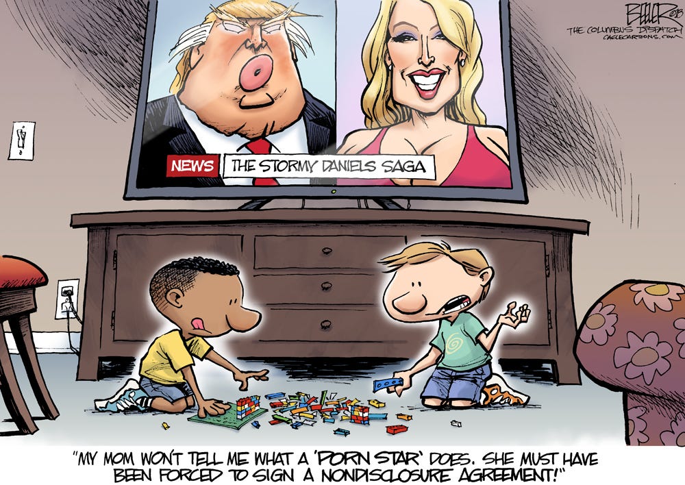 1000px x 708px - Beeler cartoon: The President and the Porn Star