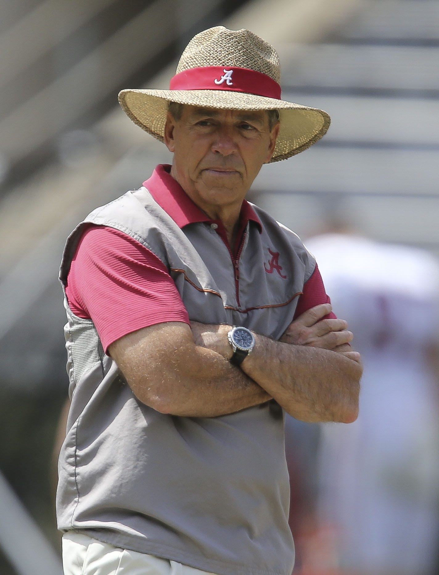 nick saban alabama straw hat