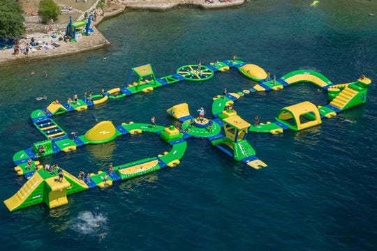 inflatable water park on lake near me