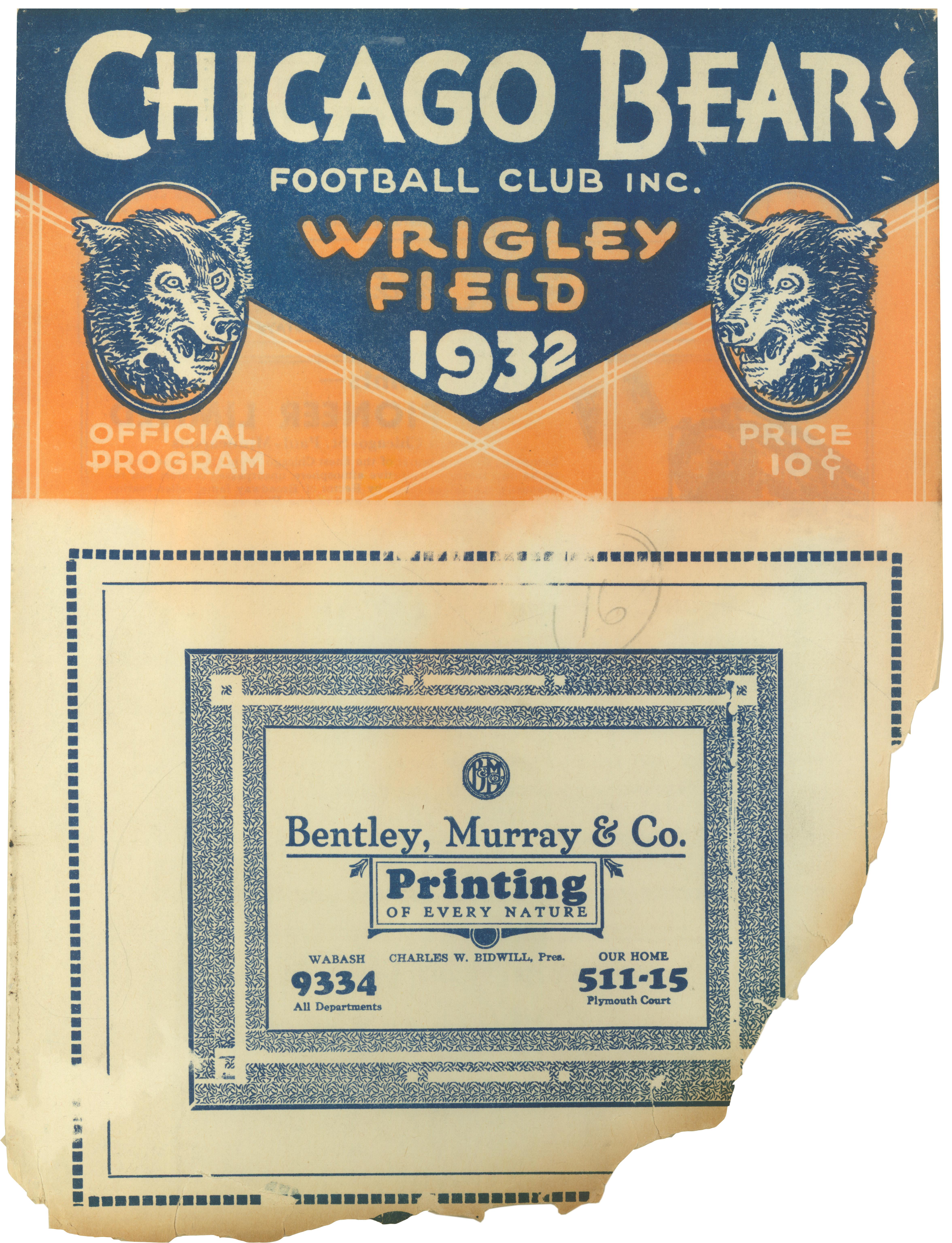 Chicago Bears Vintage NFL Football Photo NFL football Ticket