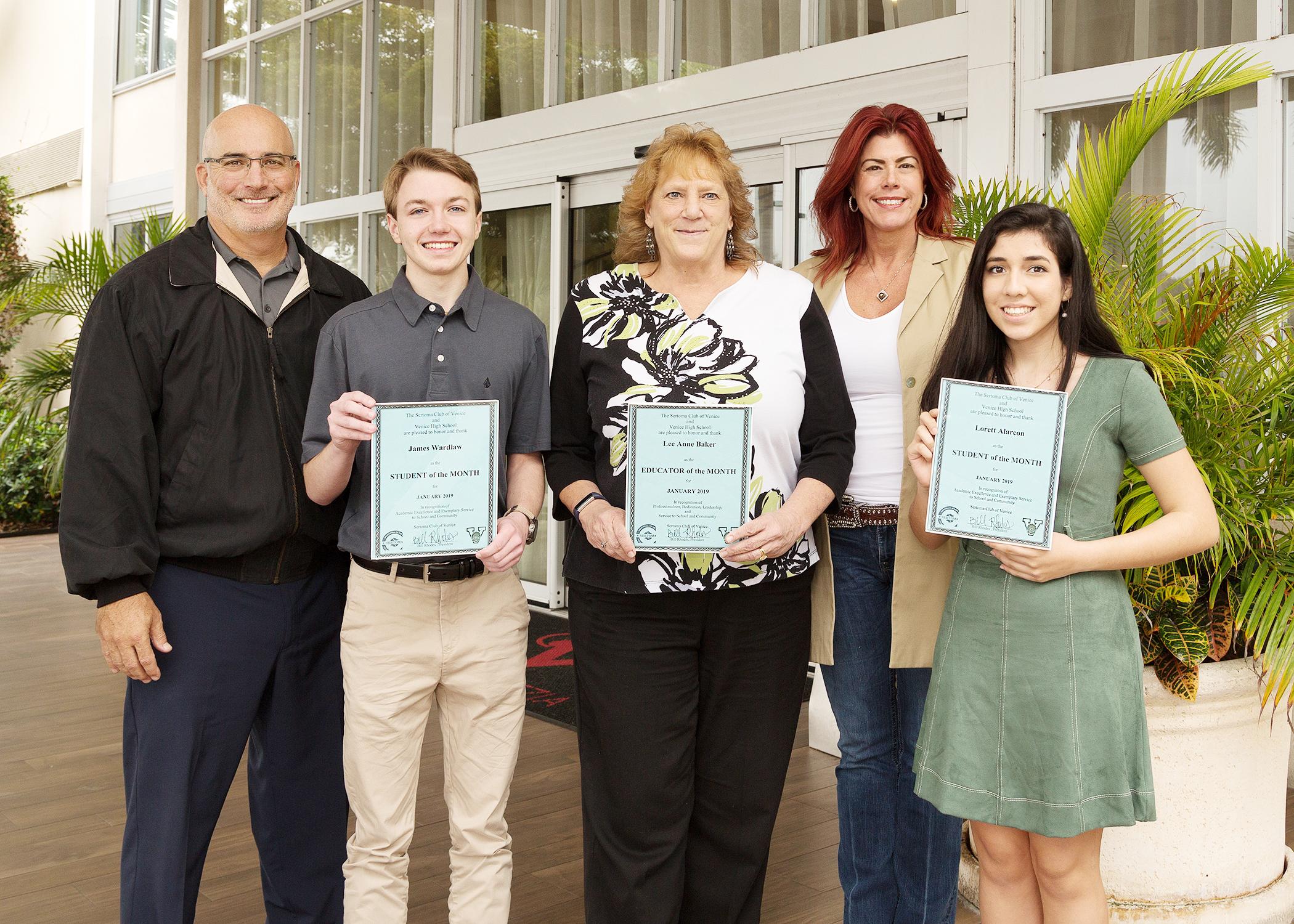 Sertoma Club of Venice recognizes students and educator of the month