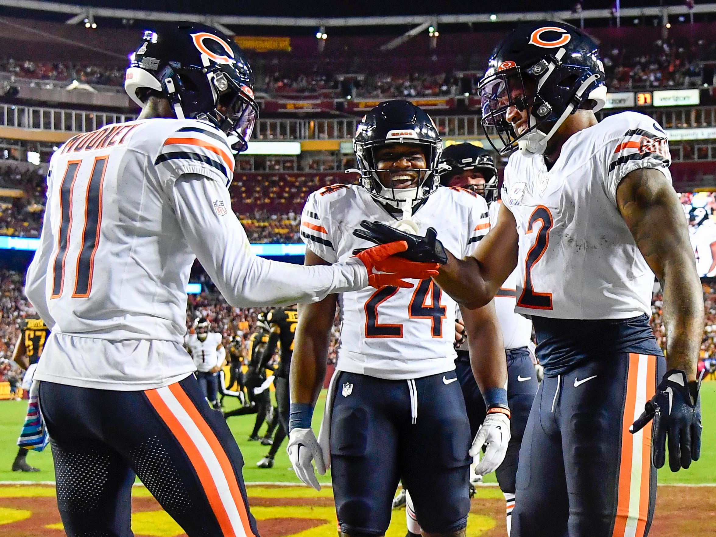 Minnesota Vikings defensive back Chris Jones (26) in action against the  Chicago Bears during the second half of an NFL football game, Monday, Nov.  16, 2020, in Chicago. (AP Photo/Kamil Krzaczynski Stock