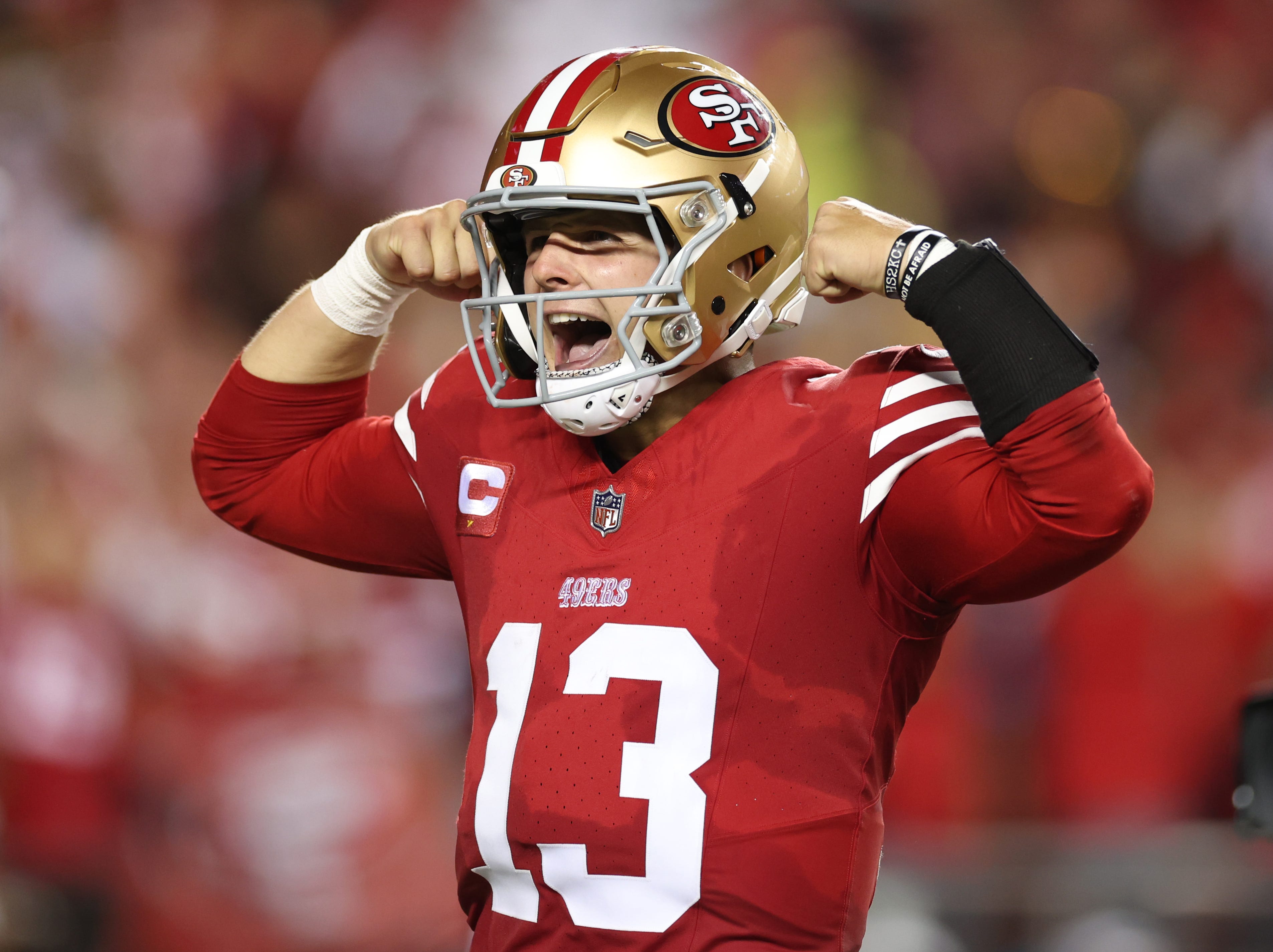 Los Angeles, CA, USA. 30th Jan, 2022. San Francisco 49ers defensive end  Nick Bosa (97) tries to tackles Los Angeles Rams running back Cam Akers  (23) In the first quarter during the