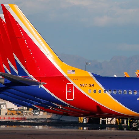A group of Southwest Airlines Boeing 737 MAX 8 aircraft sit on the tarmac at Phoenix Sky Harbor International Airport on March 13, 2019 in Phoenix, Arizona. The United States announced it would follow countries around the world and grounded all Boeing 737 Max 8 aircraft following the crash of an Ethiopia Airlines 737 Max 8.