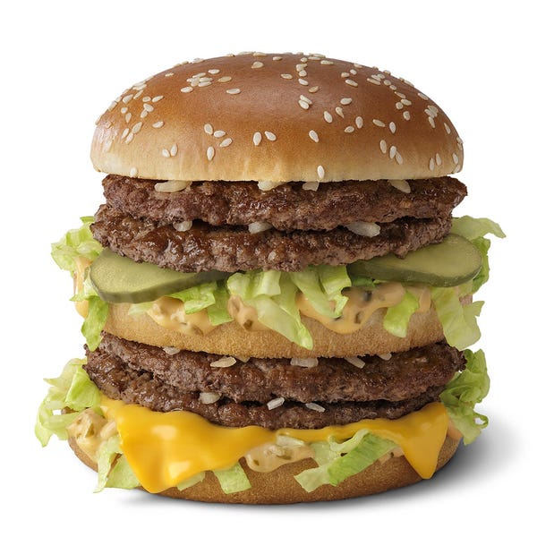 The Double Big Mac, available at participating McDonald's restaurants nationwide for a limited time starting Jan. 24.