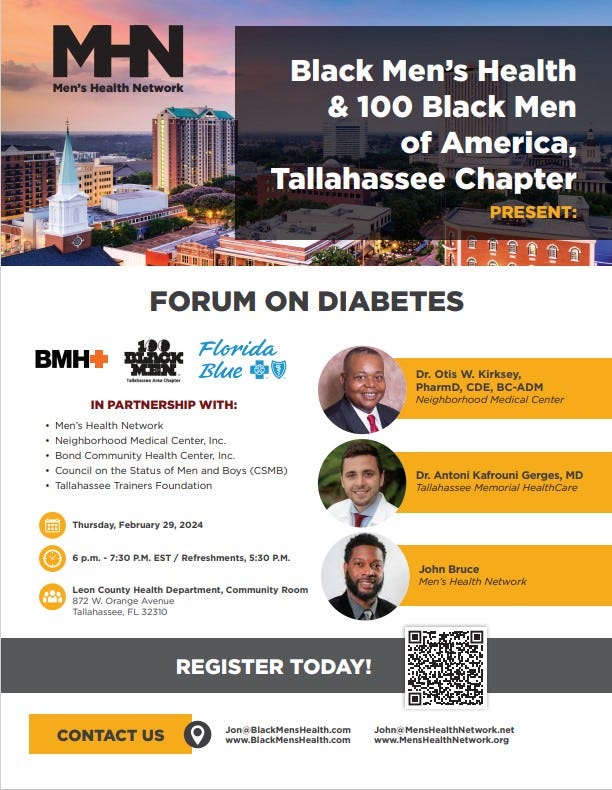 Tallahassee Forum om diabetes ska vara värd för Black Men’s Health