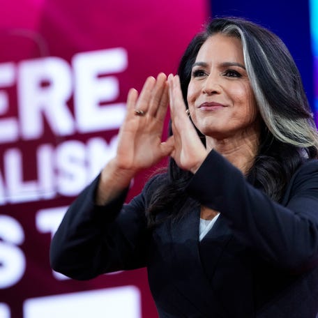 Former Hawaii Rep. Tulsi Gabbard attends the Conservative Political Action Conference, CPAC 2024, at the Gaylord National Resort & Convention Center in National Harbor, Maryland on Feb. 22, 2024.