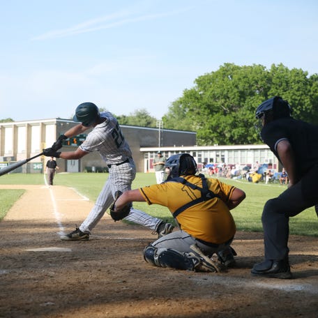 Spackenkill's Jacob Brandenburg at bat during the Section 9 Class B semifinal versus Highland on May 21, 2024.