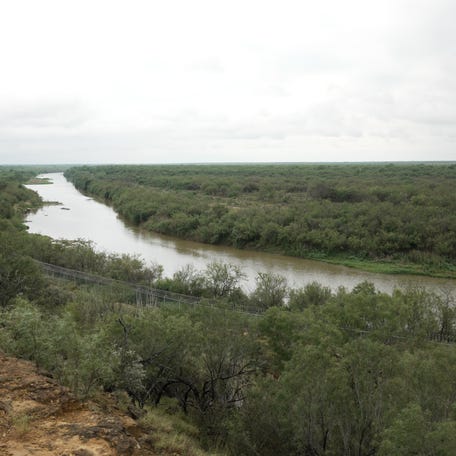 A section of the Rio Grande near Zapata, Texas, about an hour outside of Laredo, is visible on May 17, 2024.
