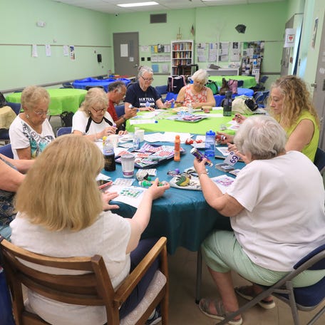 A group of seniors participate in a game of BINGO at the Town of Wappinger Senior Citizen Center in Wappingers Falls on June 18, 2024.
