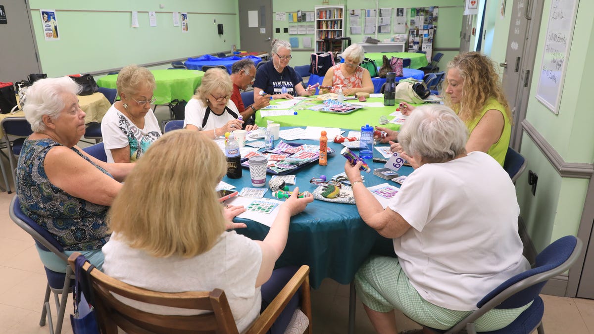A group of seniors participate in a game of BINGO at the Town of Wappinger Senior Citizen Center in Wappingers Falls on June 18, 2024.