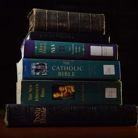 If Tennessee becomes the first state to recognize the Bible as its official book, it also could become the first state to be sued for it.  Bibles at downtown Nashville library