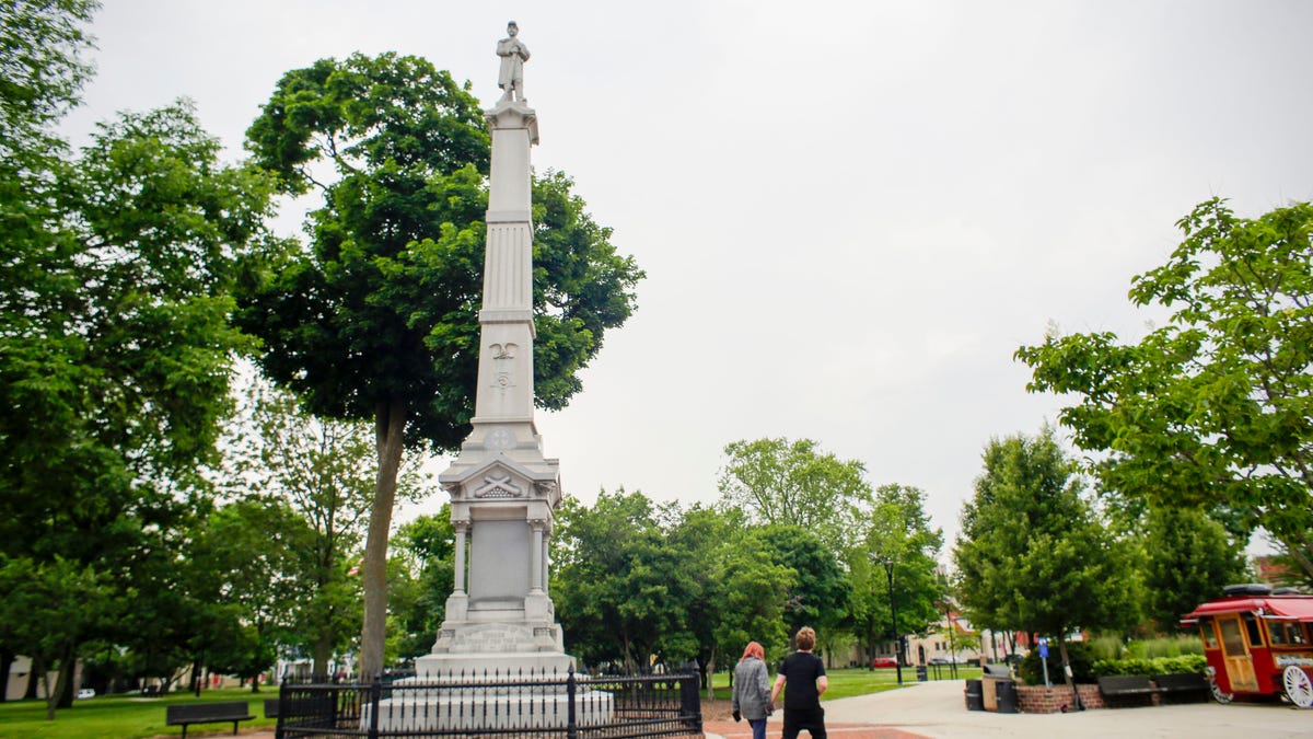 The Civil War Memorial in Fountain Park in Sheboygan was built in 1889