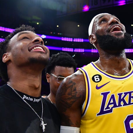 LeBron James and Bronny James may soon be suiting up together on the Lakers.