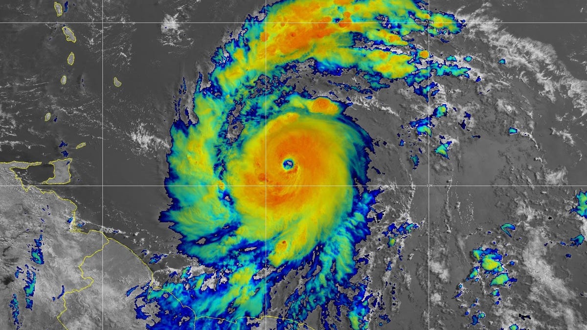 Hurricane Beryl satellite image June 30, 2024