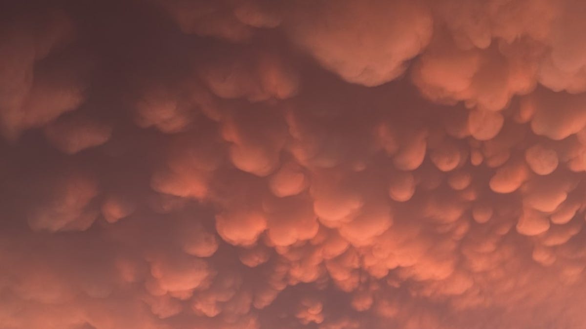 On Sunday, Mammatus clouds dominate the skies of South Jersey