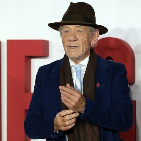 British Ian McKellen arrives to attend the world premiere of the film "The Good Liar" in London on October 28, 2019.
