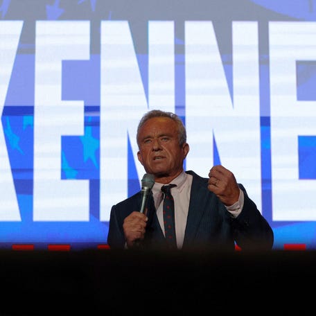 Independent presidential candidate Robert F. Kennedy Jr. addresses the Libertarian Party's national convention in Washington, D.C. on May 24, 2024.