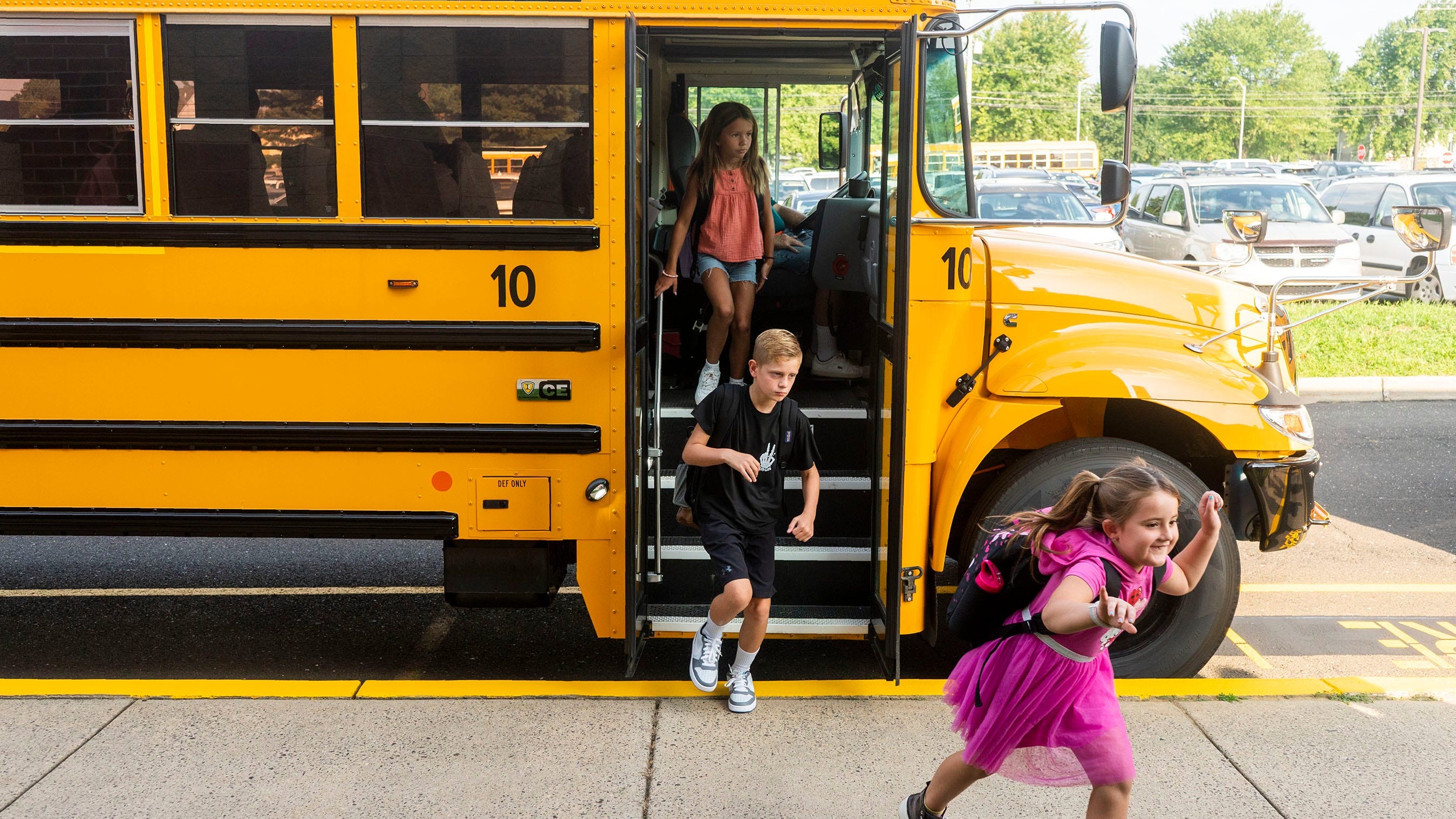 Students and teachers on first day of school