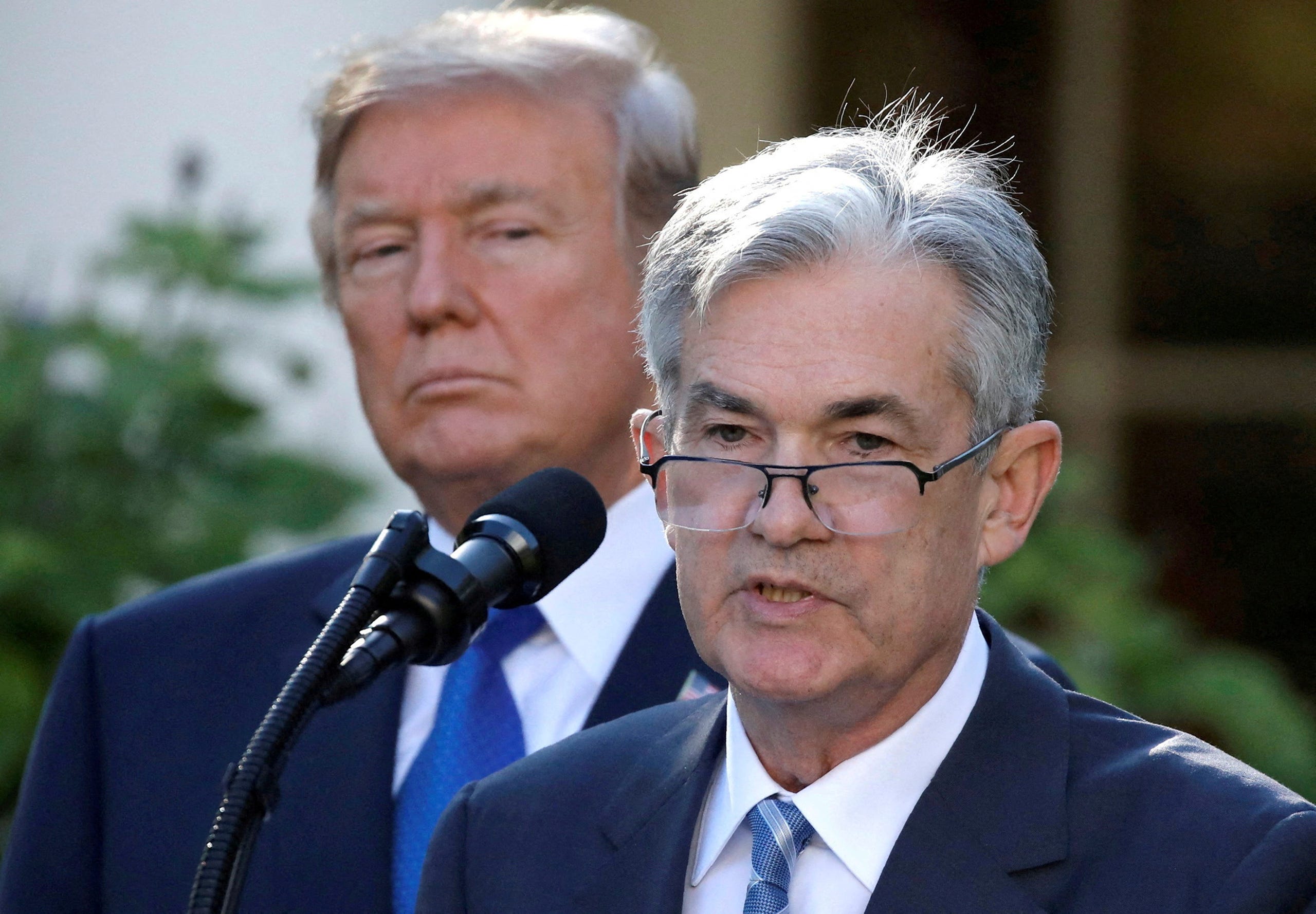 Donald Trump said on NBC he will not move to oust Jerome Powell as Federal Reserve chair after his inauguration. Powell said it is against the law for the president to remove him or any Fed governors before their terms are over. REUTERS/Carlos Barria/File Photo Show less CARLOS BARRIA, REUTERS