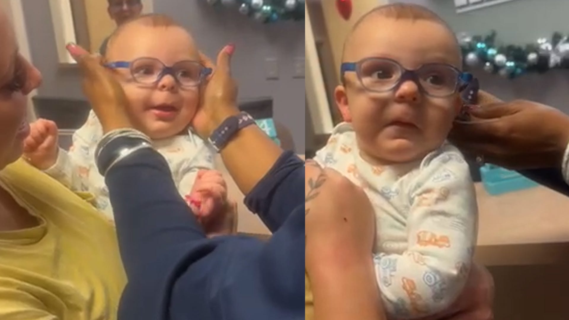 9-month-old gets in his feelings seeing his world come into focus