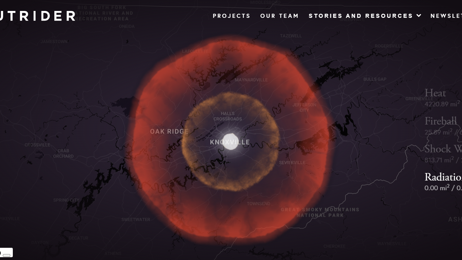 What happens if a nuclear bomb drops on Knoxville? Try the simulation