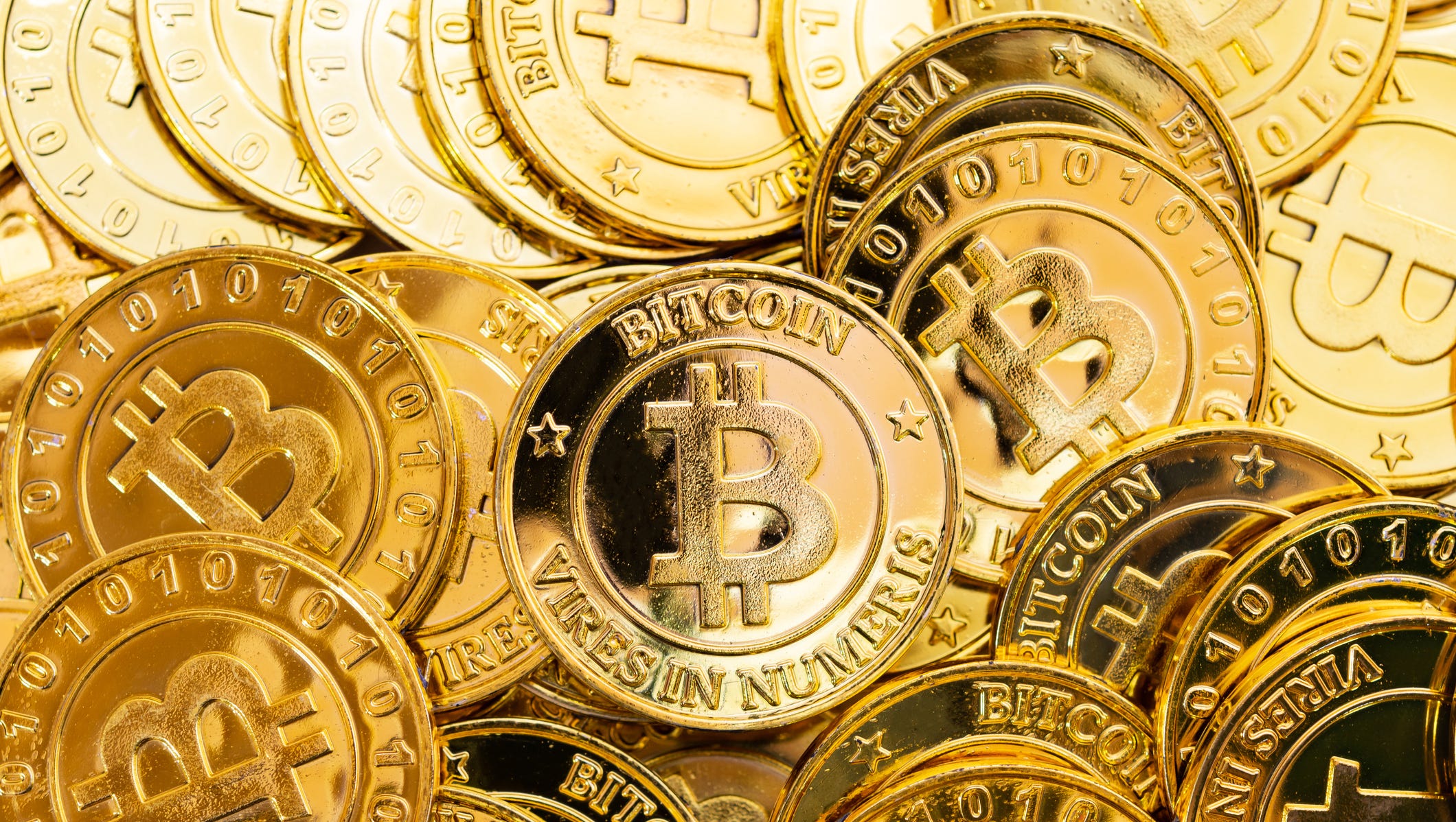 Bitcoin golden coins.