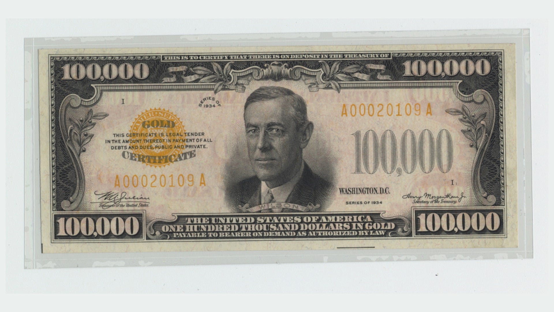 Here's What A $100,000 Bill Looks Like